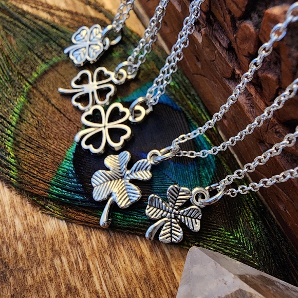 Dainty 4 Leaf Clover 925 Silver Necklace St Patricks Day Irish Shamrock Pendant - Picture 6 of 16